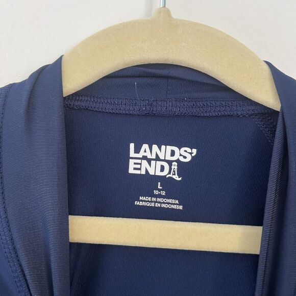 Land’s End Boys Navy Short-Sleeve Rash Guard Swim‎ Shirt Size Large 10-12 - Picture 4 of 9